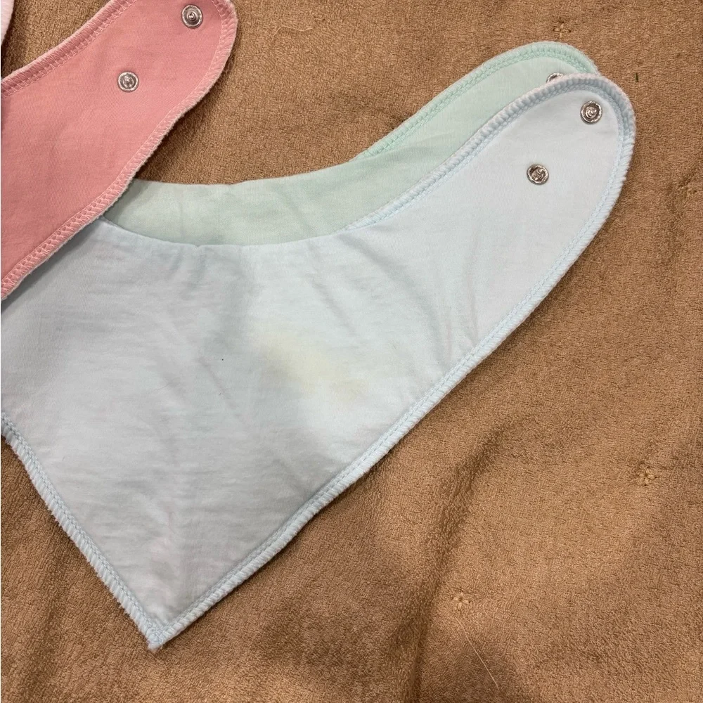 Soft Cotton Bandana Bibs in Pink & Light Blue | 4 Total